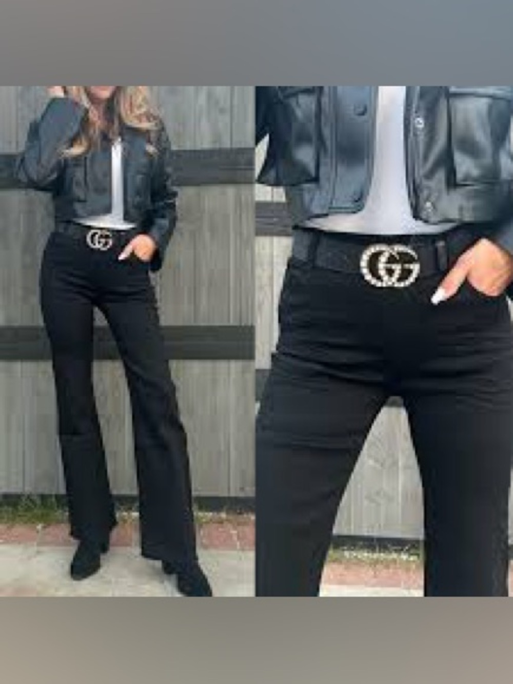 BEVY FLOG Amanda Black Denim Pull On Flare Pants Raw Hem 24 XS